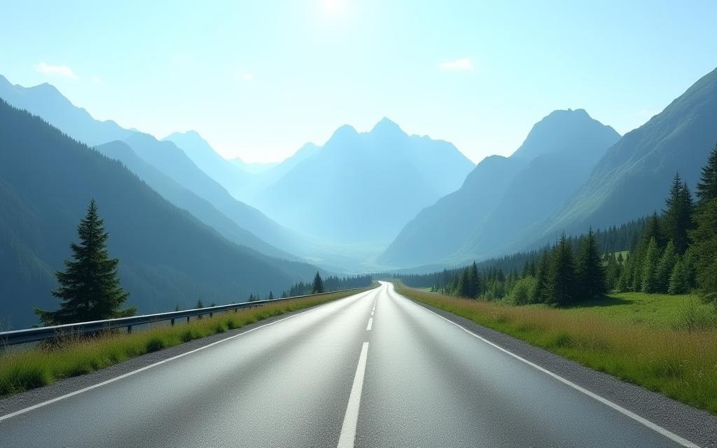 Scenic Austrian road with mountains